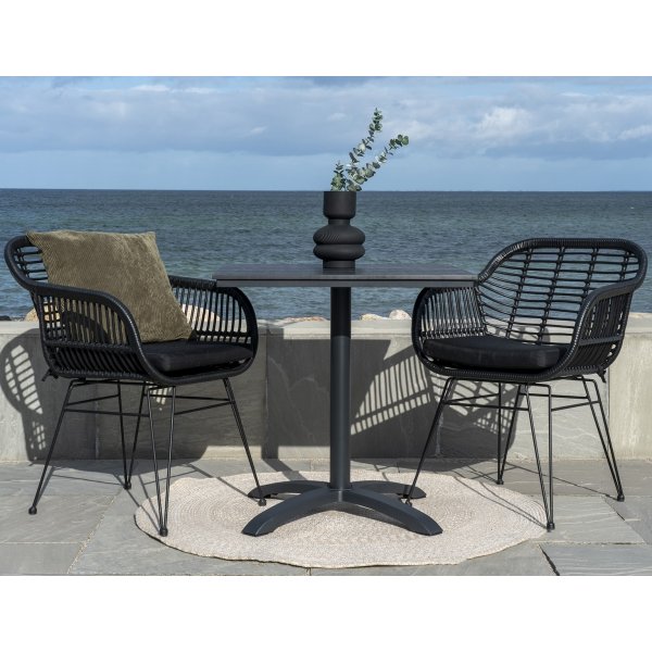 Utebord 70 x 70 cm - Grå/svart Utebord 70 x 70 cm - Grå/svart