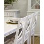 Palermo stol med beige tygsits - Vit
