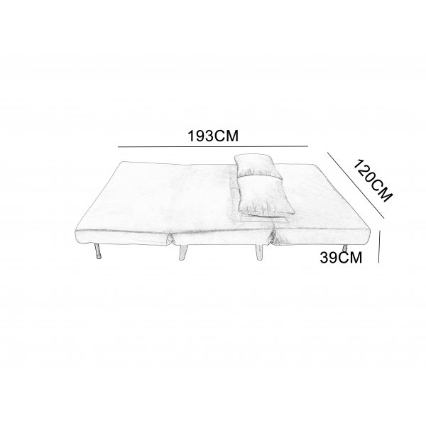 Bäddsoffa Helsingborg – Ljusgrå sammet | 193 cm Bäddsoffa Helsingborg – Ljusgrå sammet | 193 cm