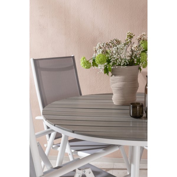 Break utematgrupp med 4 st Break stolar - Grå/Vit Break utematgrupp med 4 st Break stolar - Grå/Vit