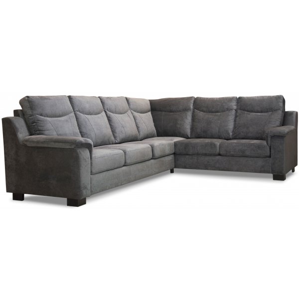 Atlas hrnsoffa med hg rygg (5 personer) - Gr chenille