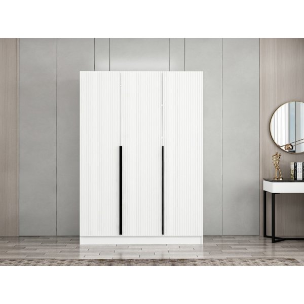 Armoire Cikani 135x52x210 cm - Blanc Armoire Cikani 135x52x210 cm - Blanc