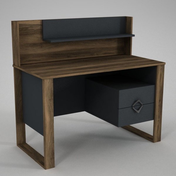 Bumerang skrivbord 120x60 cm - Valnöt/antracit Bumerang skrivbord 120x60 cm - Valnöt/antracit