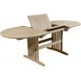 Salt utematgrupp ovalt 150-210 cm bord med 6 st matstolar - Gr teak + Textilskydd fr mbler