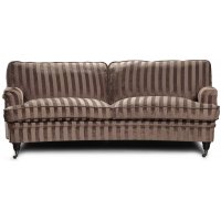 Howard Sir William svängd soffa (Dun) - Mobus Chocolate Stripe
