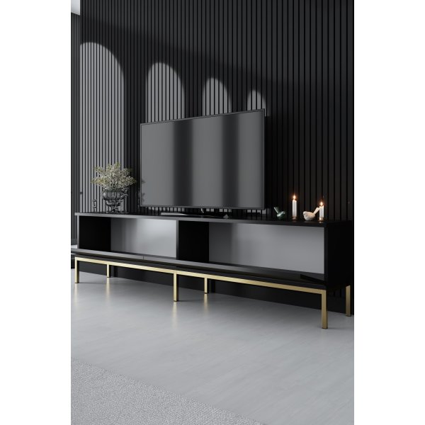 Lord TV-bänk - Svart/guld Lord TV-bänk - Svart/guld