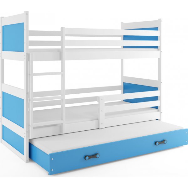 Århus våningssäng med tre bäddar - Vit/blå Århus våningssäng med tre bäddar - Vit/blå