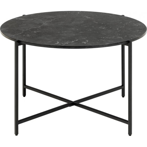 Lamoine soffbord Ø70 cm - Svart marmor-look Lamoine soffbord Ø70 cm - Svart marmor-look