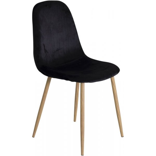 Bridge matstol - Ekimitation/svart sammet
