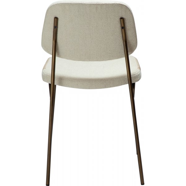 Chaise de salle à manger Menta - Bouclé blanc/laiton antique Chaise de salle à manger Menta - Bouclé blanc/laiton antique