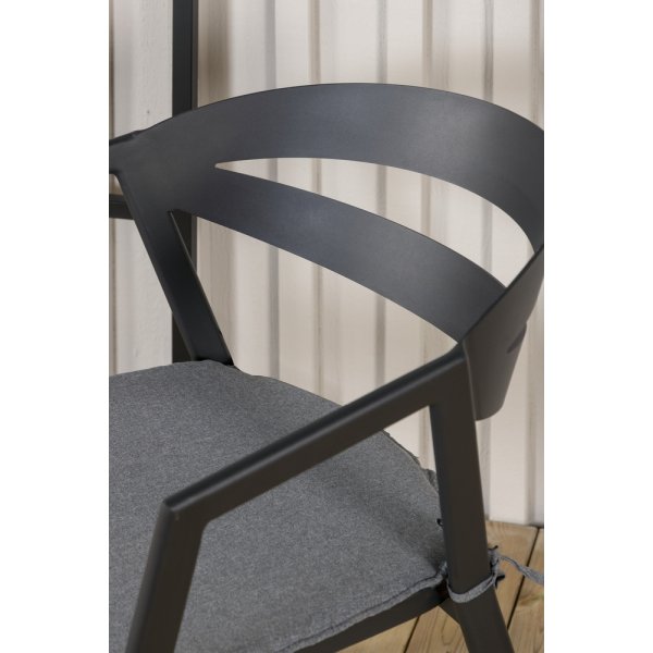 Slit matstol - Svart/Gr