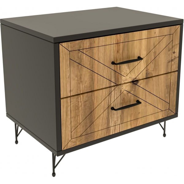 Felicita nachtkastje - Antraciet/grenen