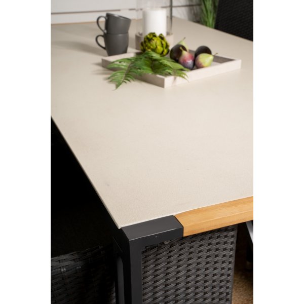 Texas matbord 200 x 100 cm - Svart/Ljusgrå Texas matbord 200 x 100 cm - Svart/Ljusgrå