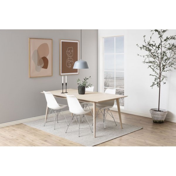 Eris eetkamerstoel - Wit/chroom