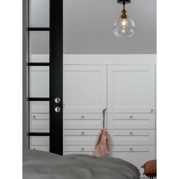 Plafonnier Omega - Verre clair/noir - 20 cm