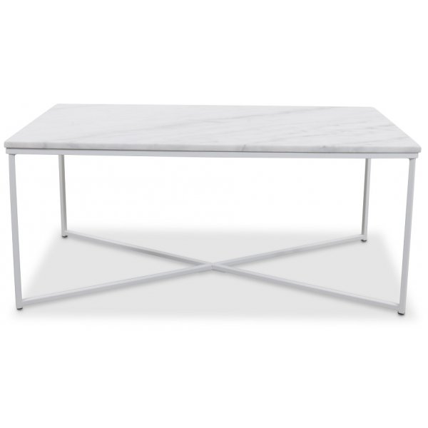 Maryland soffbord 110x60 cm i vit marmor