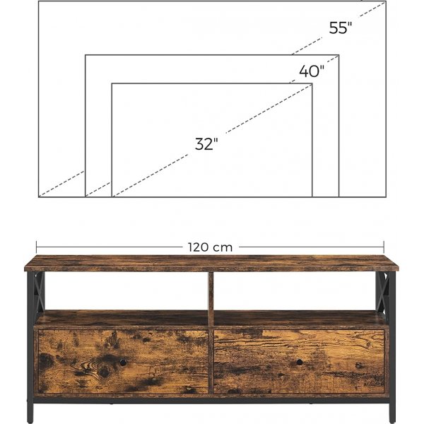 Amos TV-bänk - Brun/svart Amos TV-bänk - Brun/svart
