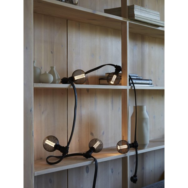 Guirlande lumineuse grillage pour intrieur - 4,2 m - Noir