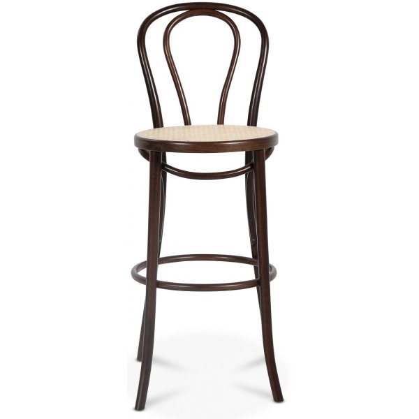 Tabouret de bar No 18 avec assise en rotin - Noyer Tabouret de bar No 18 avec assise en rotin - Noyer