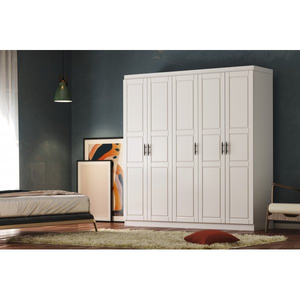 Armoire Bahar 175 x 50 x 210 cm - Blanc Armoire Bahar 175 x 50 x 210 cm - Blanc