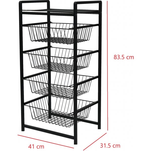 Etagre corbeille en fil Merlin - Noir