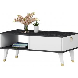 Table basse Delux 90 x 45 cm - Noir/blanc