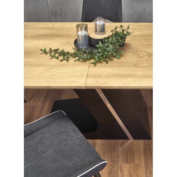 Becca matbord 160-220 cm - Ek/svart