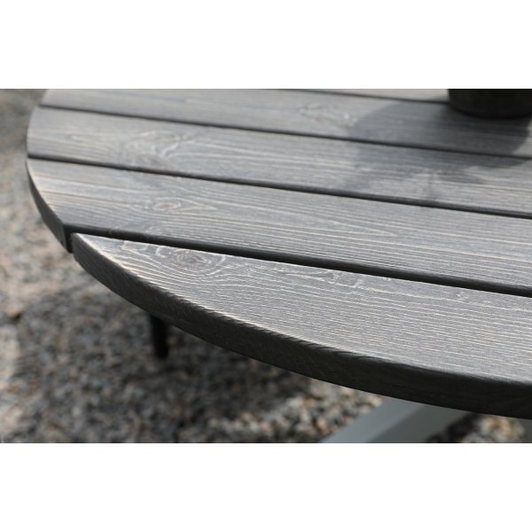 Scottsdale utematgrupp runt bord med 4 st stapelbara stolar - Gr�/svart/vit