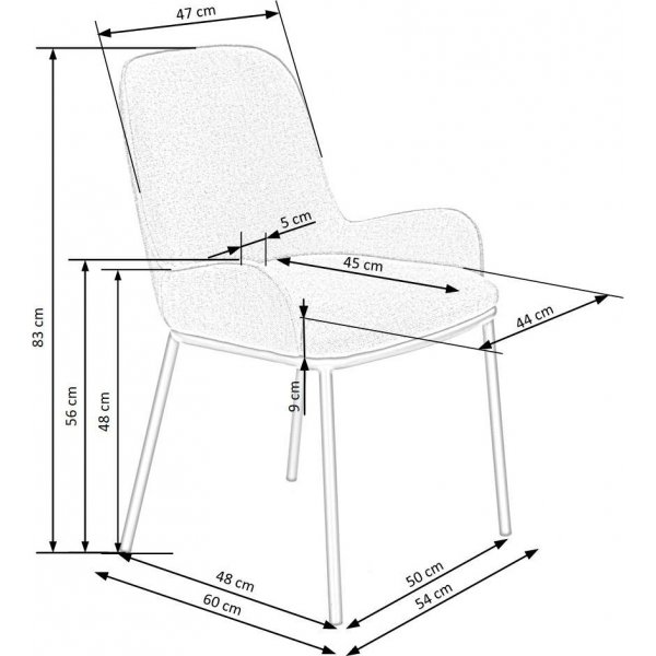Chaise de salle à manger Cadeira 481 - Gris Chaise de salle à manger Cadeira 481 - Gris