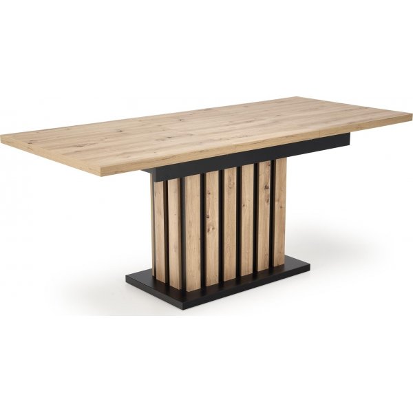 Table  manger Lamello 130-180 x 80 cm - Chne artisanal/noir