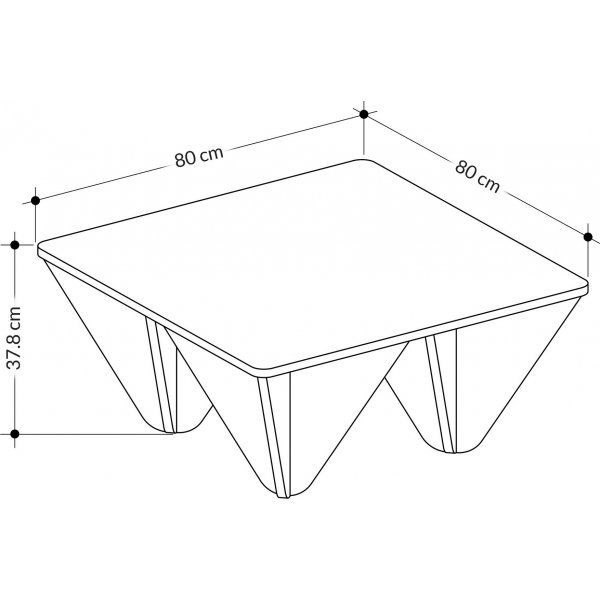 Adamas soffbord 80 x 80 cm - Ek/vit