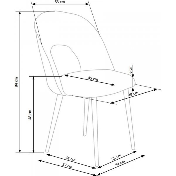 Chaise de salle à manger Cadeira 384 - Gris Chaise de salle à manger Cadeira 384 - Gris