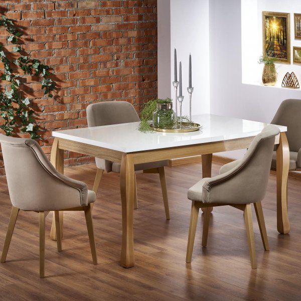 Richie utdragbart matbord 140-210 cm - Vit (H�gglans) / Ek