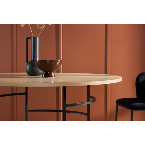 Copenhagen matbord Ø140 cm - Whitewash/svart Copenhagen matbord Ø140 cm - Whitewash/svart