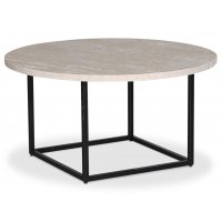 Dexter runt soffbord Ø85 cm - Metall / Travertin kalksten Dexter runt soffbord Ø85 cm - Metall / Travertin kalksten
