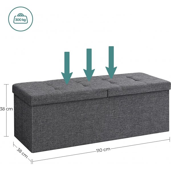 Banc Idris avec rangement 110 cm - Gris foncé Banc Idris avec rangement 110 cm - Gris foncé