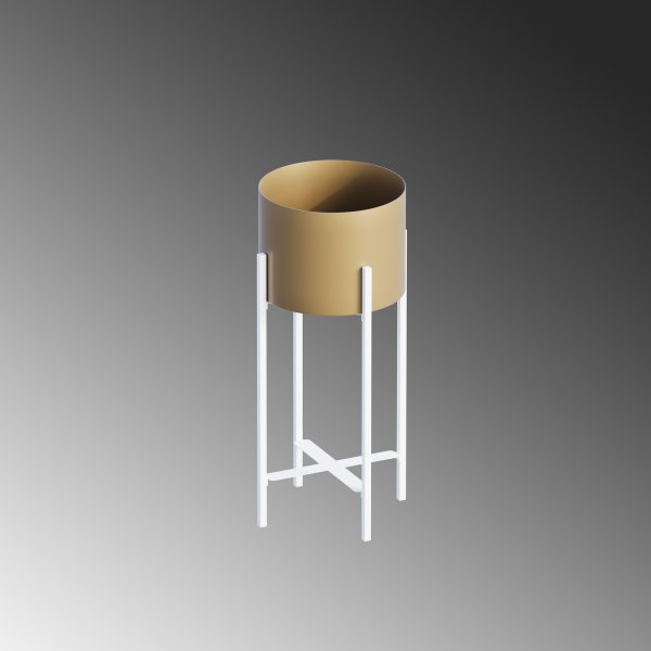 Plato 26 kruka - Vit/guld