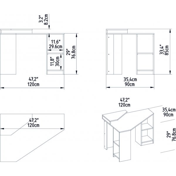 Floating skrivbord 120 x 90 cm - Vit Floating skrivbord 120 x 90 cm - Vit