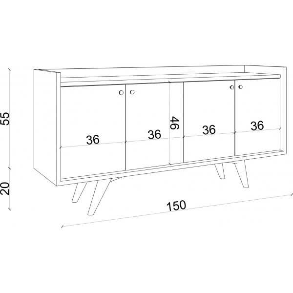 Buffet Blenda - Anthracite/blanc