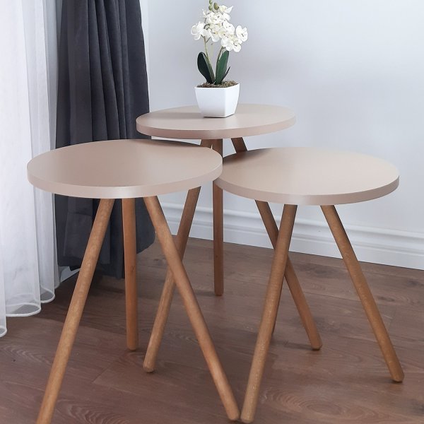 Triple satsbord Ø34 cm - Cappuccino Triple satsbord Ø34 cm - Cappuccino