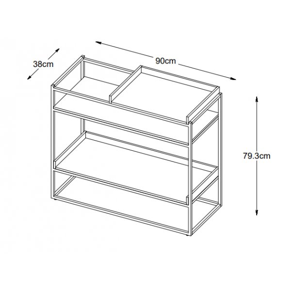 Idem consoletafel in geolied eikenhout 90 cm