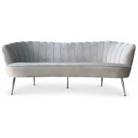 Snäckan 3-sits soffa - Gråbeige sammet / Krom Snäckan 3-sits soffa - Gråbeige sammet / Krom