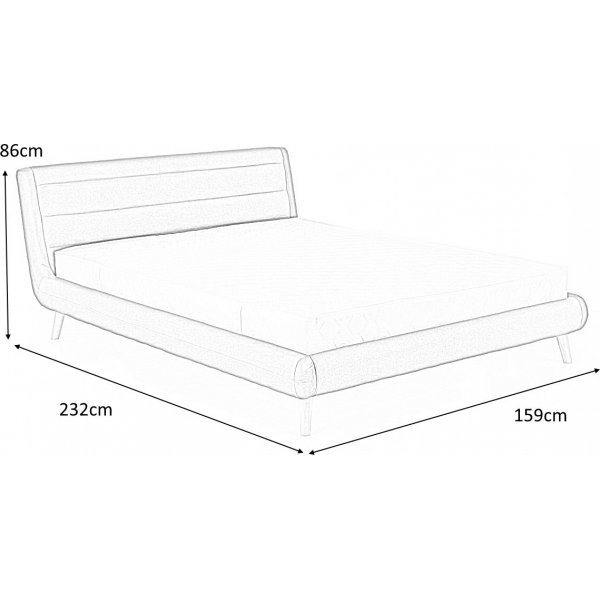 Bernard 140x200 cm bedframe in grijze stof