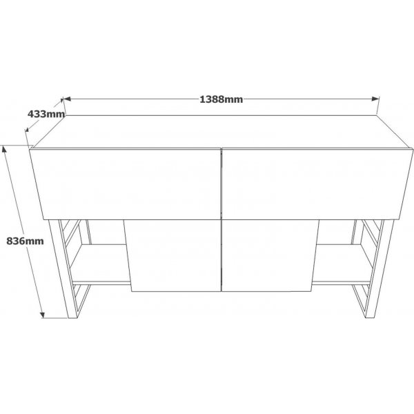 Metal skänk - Furu Metal skänk - Furu