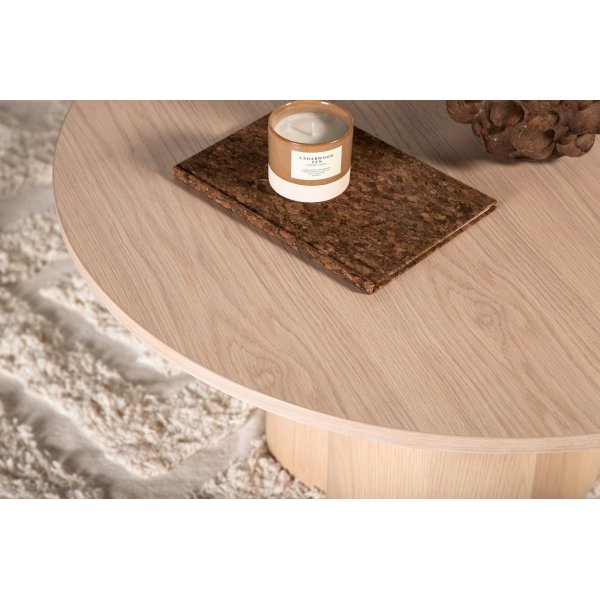 Table basse Ø80 cm blanchie à la chaux - Olivia Table basse Ø80 cm blanchie à la chaux - Olivia