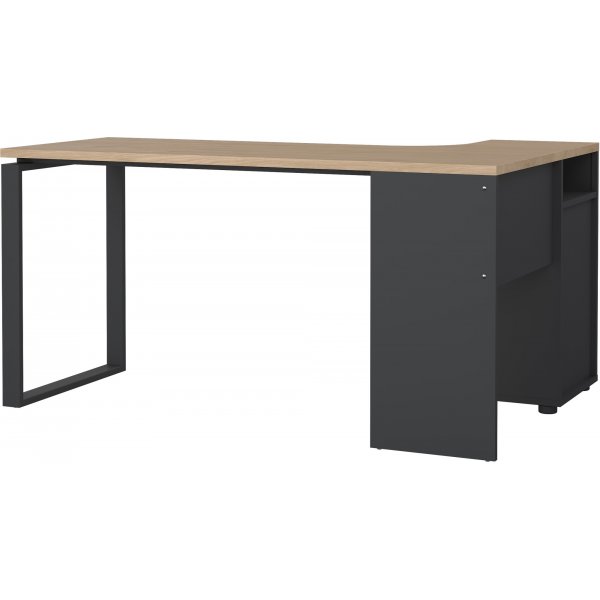 Bureau d\\\'angle Sign - Gris mat/hickory