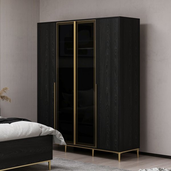 Elevate garderob 180 x 52 x 218 cm - Svart Elevate garderob 180 x 52 x 218 cm - Svart