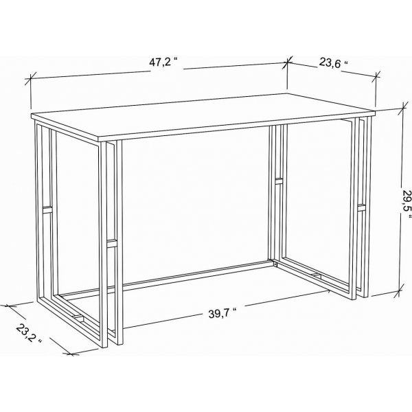 Bureau Kane 120 x 60 cm - Noir/anthracite Bureau Kane 120 x 60 cm - Noir/anthracite