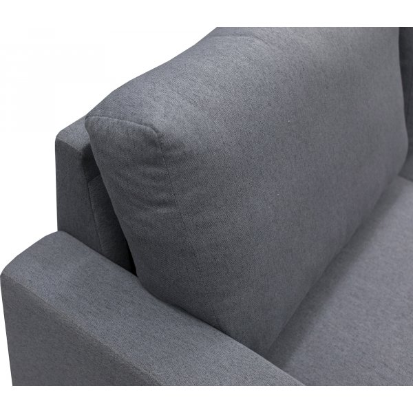 Bddsoffa U-modell mrkgr - Trn + Textilrengring fr mbler