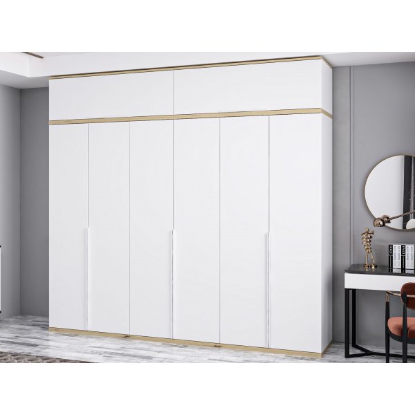 Armoire Lyn 270 x 52 x 250 cm - Blanc Armoire Lyn 270 x 52 x 250 cm - Blanc